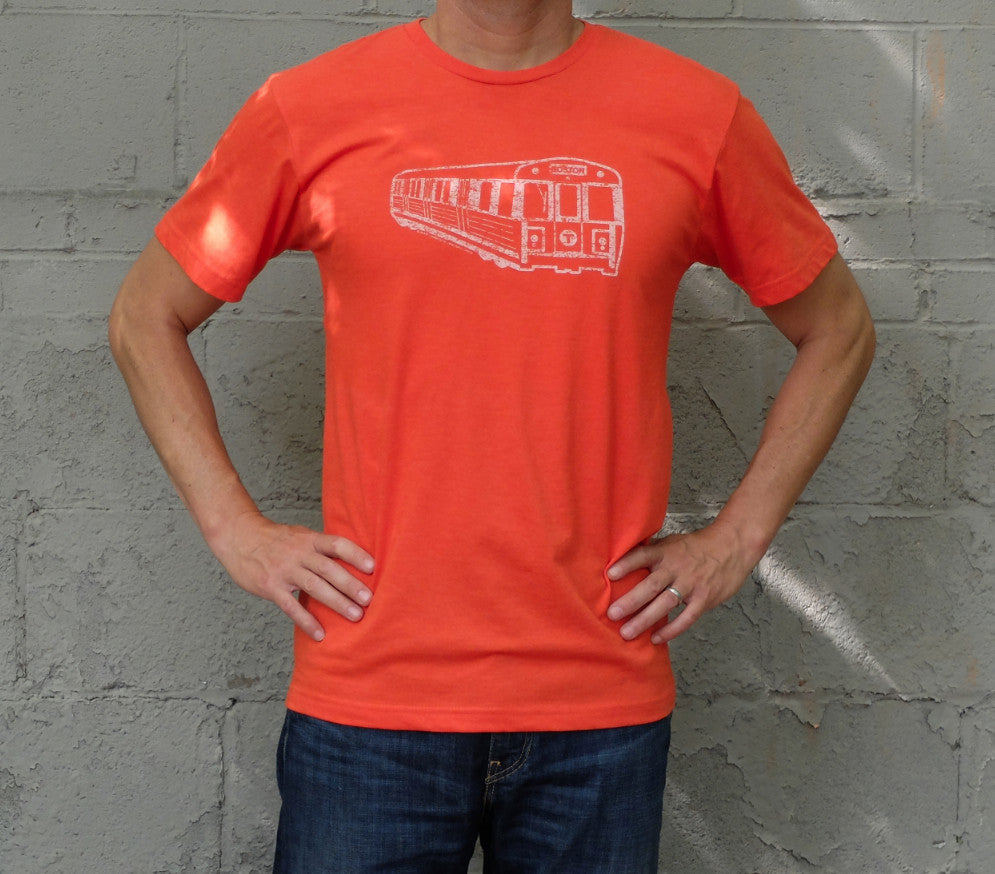 Adult Boston MBTA Orange Line subway t-shirt - heather orange